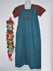 Women's Maxi Nightdress - 100% Cotton Fabric Summer Wear