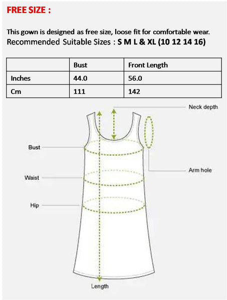 Women's Maxi Nightdress - Breathable 100% Cotton Fabric Awesome Summer Wear