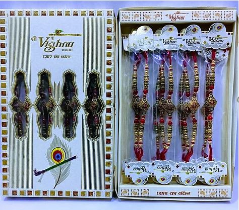 Rakhi Bracelet in Ethnic Design-Golden