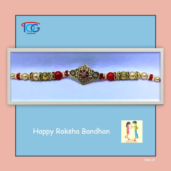 Rakhi Bracelet in Ethnic Design-Golden