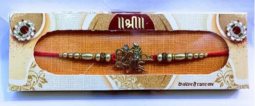 Rakhi Bracelet in Ethnic Design-Ohm Sai-Box Packing