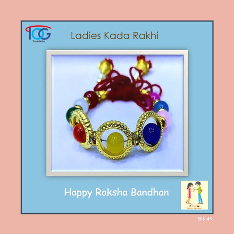 Ladies Rakhi Bracelet-Colourful Beads-Kada Style