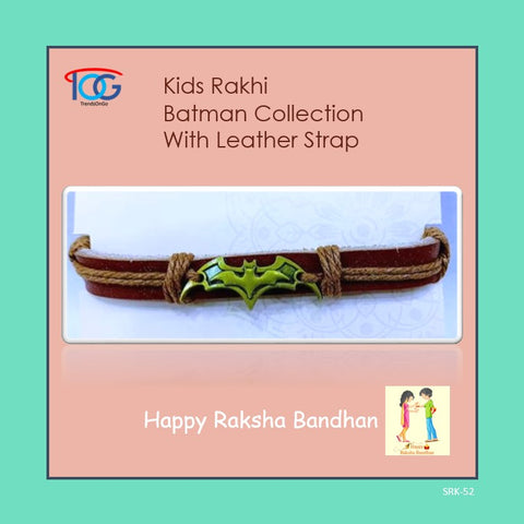 Kids Rakhi Bracelet-Batman-Leather Strap