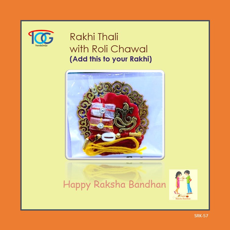 Rakhi Thali in Ethnic Design with Roli Chawal