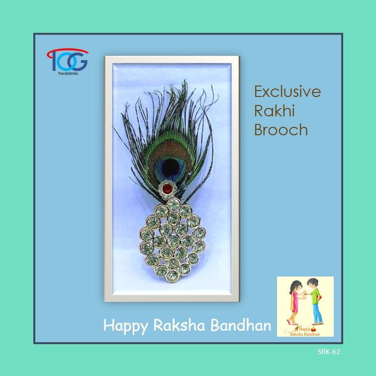 Rakhi Brooch-American Diamonds & Peacock-Exclusive