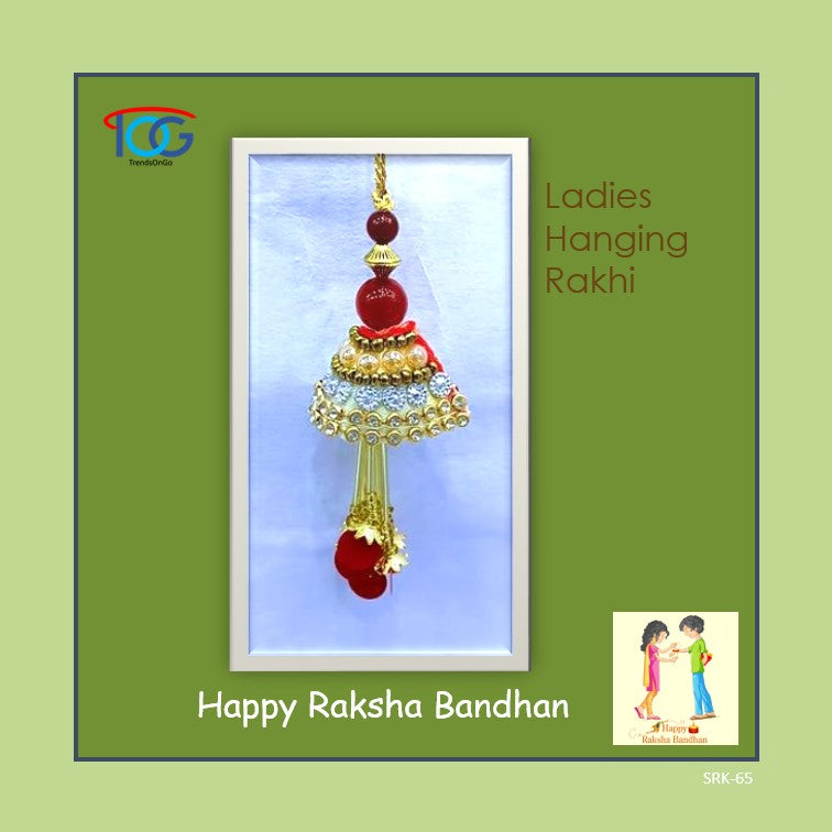 Ladies Traditional Hanging Rakhi with Beads