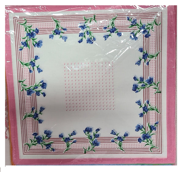 Women Premium Handkerchiefs Large 34x34cm-100% Cotton