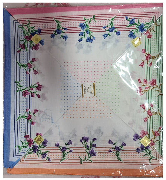 Women Premium Handkerchiefs Large 34x34cm-100% Cotton