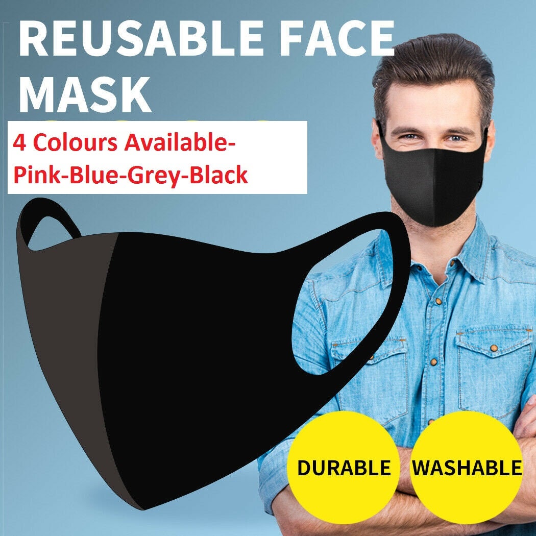 Face Mask- High Quality- Light Weight- Breathable- Washable- Spandex- 4 Colors Available- Aussie Seller