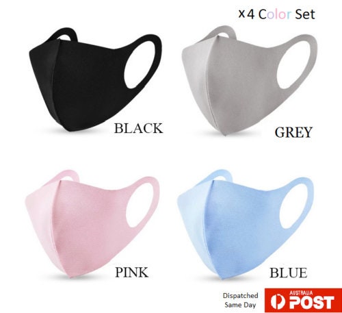 Face Mask- High Quality- Light Weight- Breathable- Washable- Spandex- 4 Colors Available- Aussie Seller