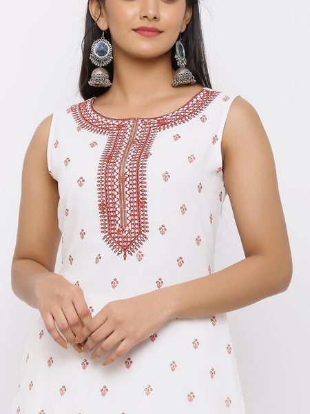 Maroon Georgette Printed Straight Kurta-Top Sharara-Palazzo Dupatta-Scarf Set- Women Suit