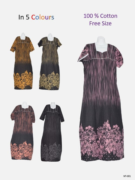 Women Wear Nighties- 100% Cotton- Free Size