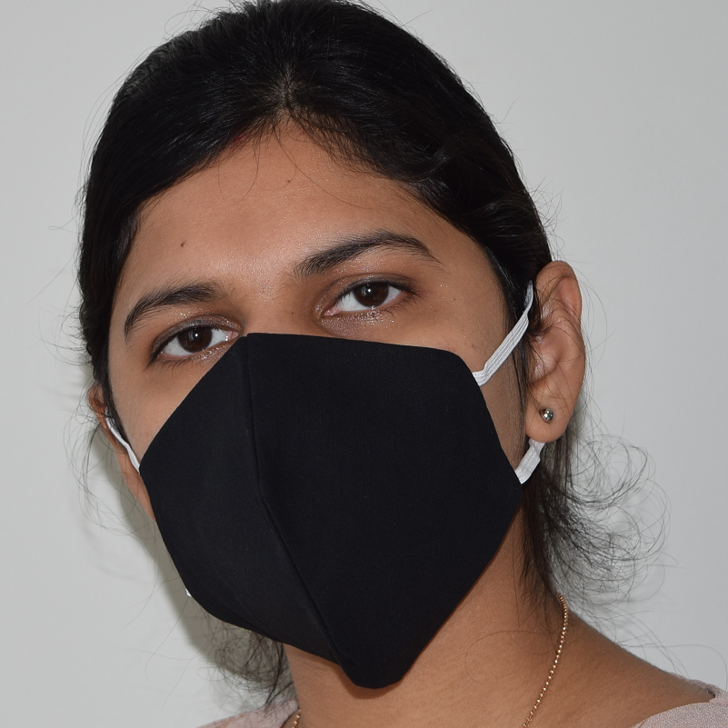 FACE MASK - 3 Layer with Filter Pocket - Black Color